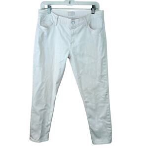 MOTHER The Dropout Women's Broken Mirror White Distressed Jeans SIZE 29